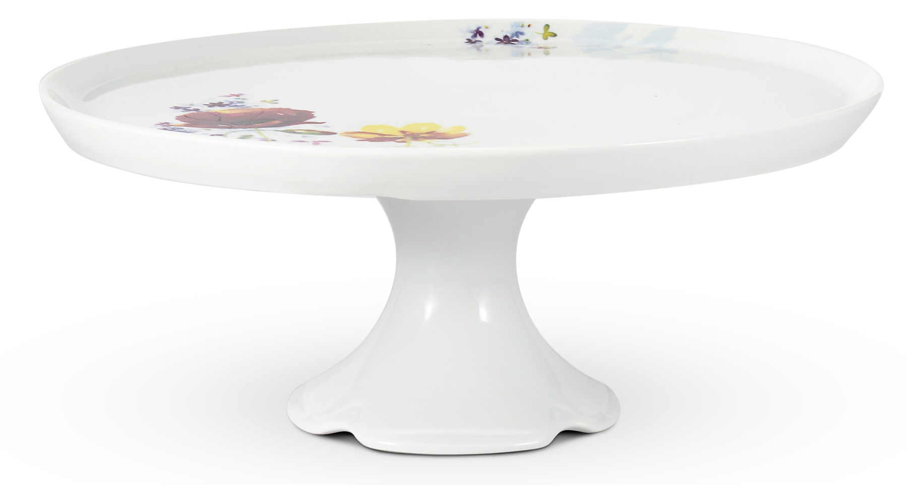 Kuchenteller 28 cm auf Fuß „Die Wiese aus Loučky”