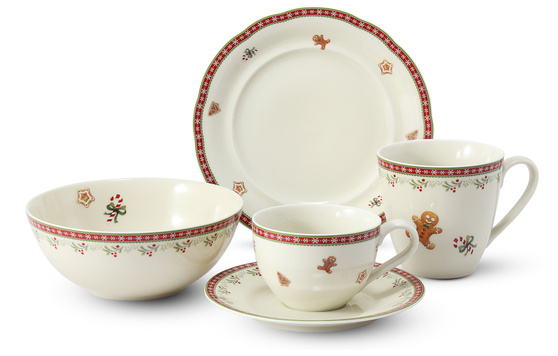 Snídaňová souprava 5 dílná "Vánoční perníčky"