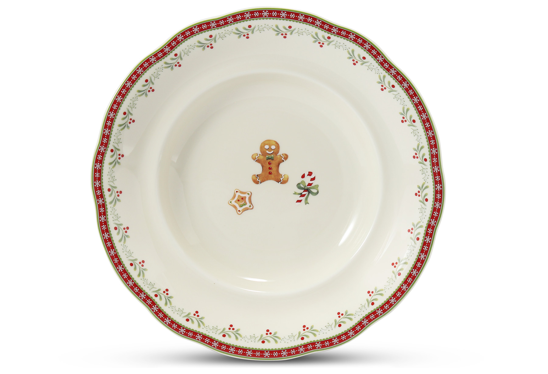 Talíř hluboký praporový 23 cm "Vánoční perníčky"