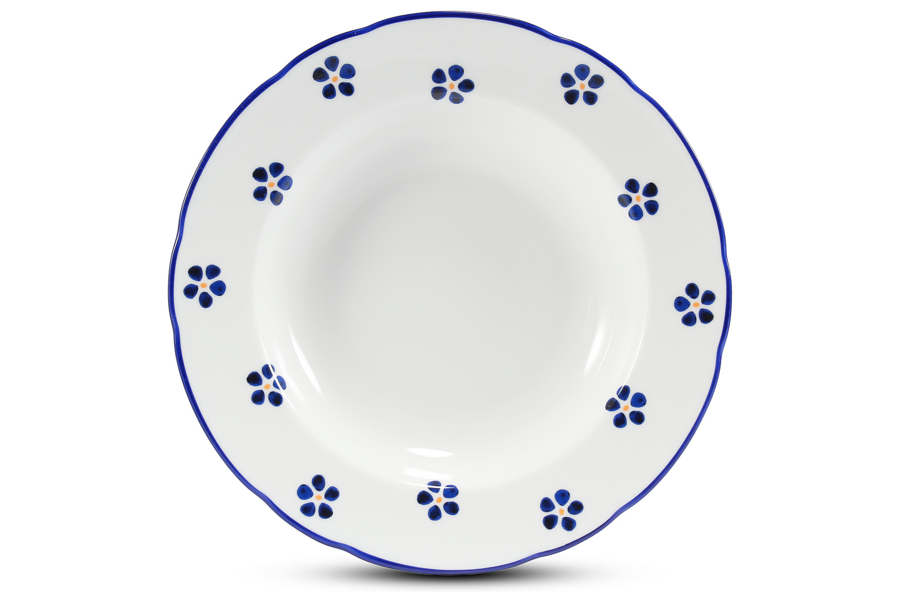Tiefer Teller 23 cm „Blaue Blumen aus dem Garten“