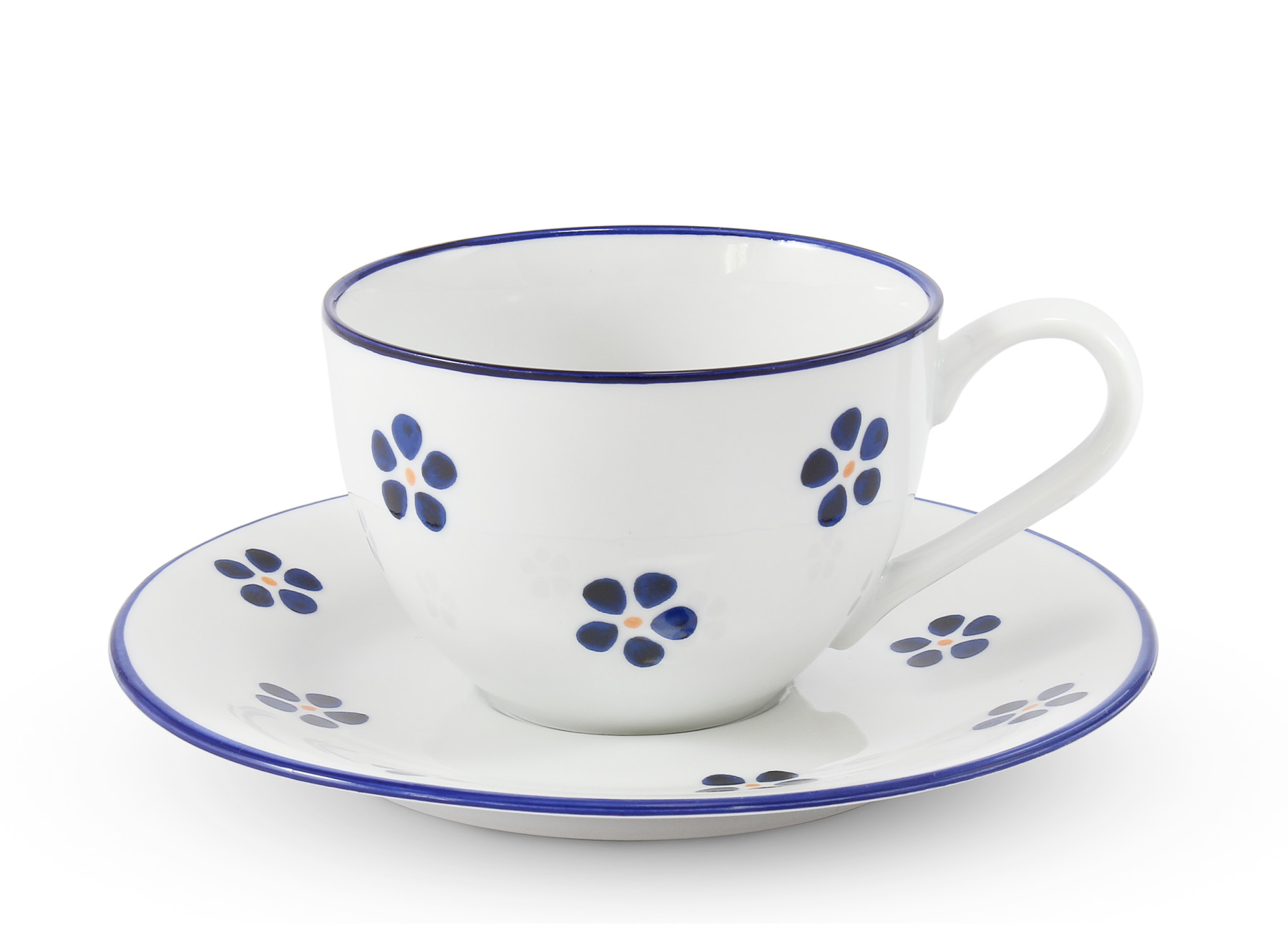 Šálek s podšálkem 20 cl "Modrohrátky ze zahrádky"