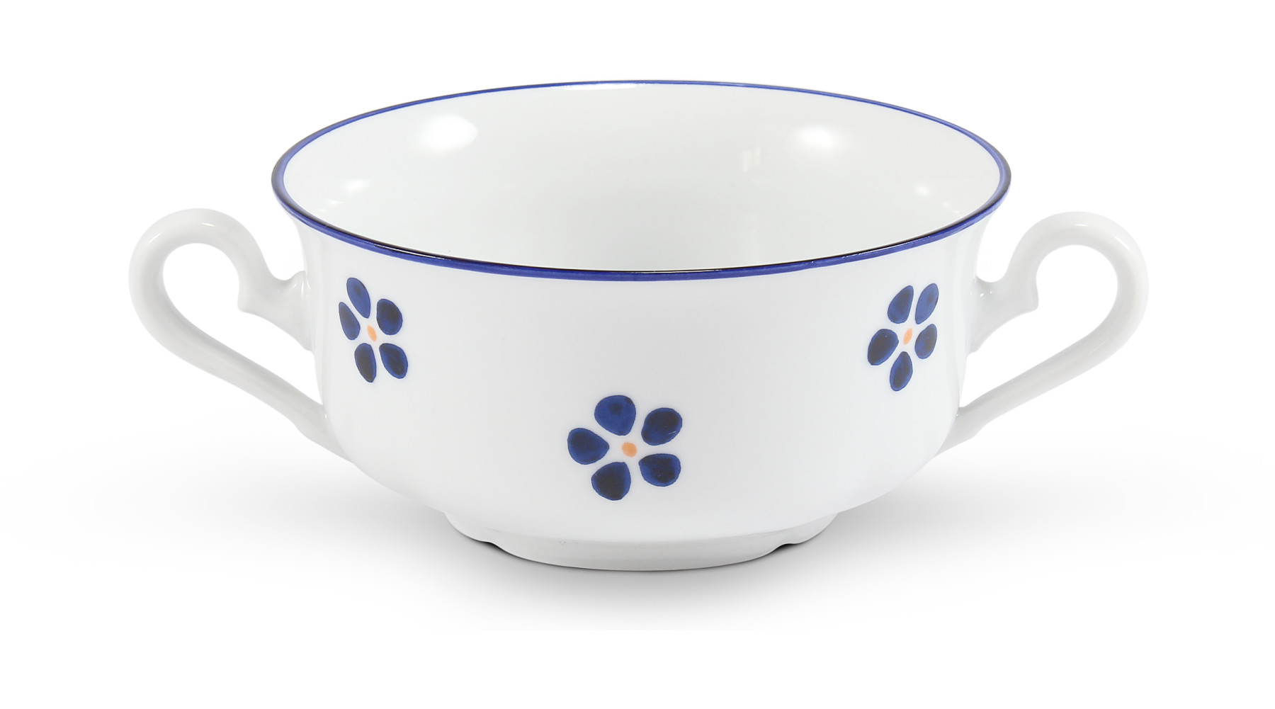 Suppentasse 2 Henkel 35 cl „Blaue Blumen aus dem Garten"