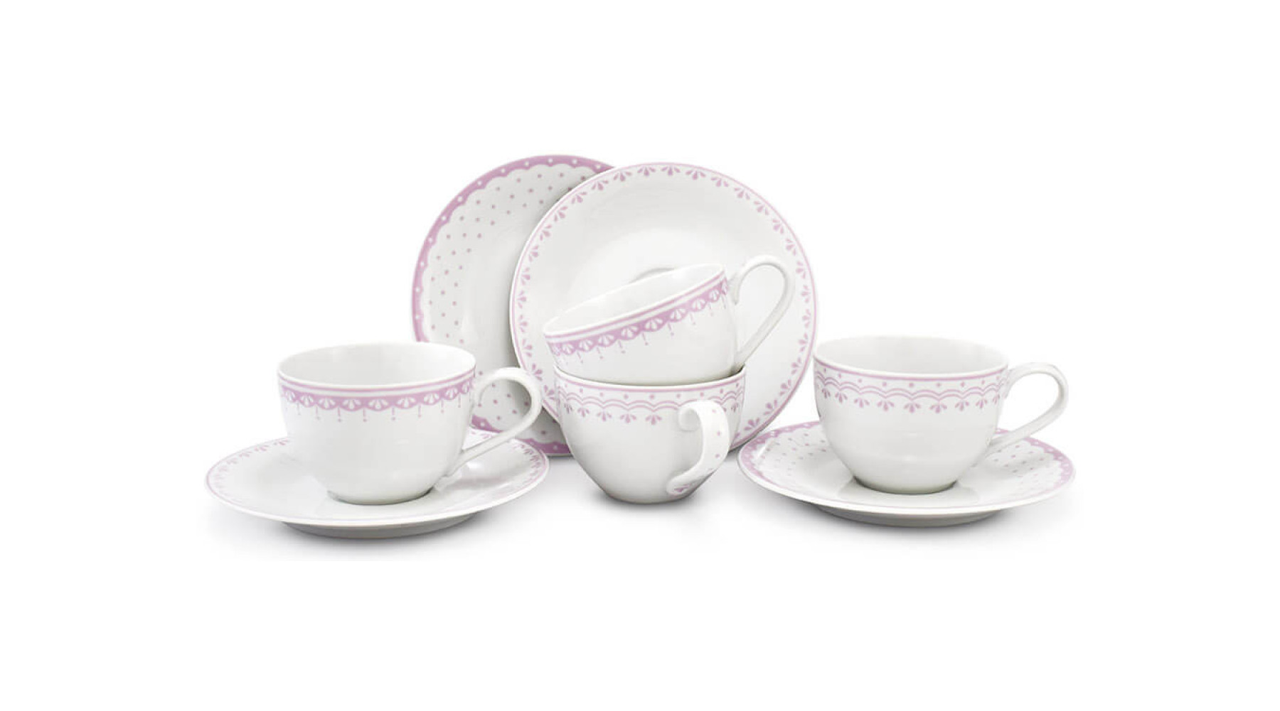 Set 4 šálků s podšálky "HyggeLine"