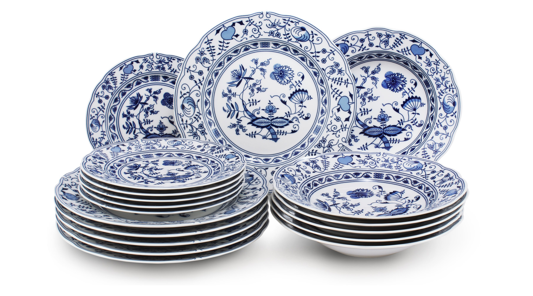 Plate set 18-piece - Blue onion china - Plate sets - Rudolf Kämpf