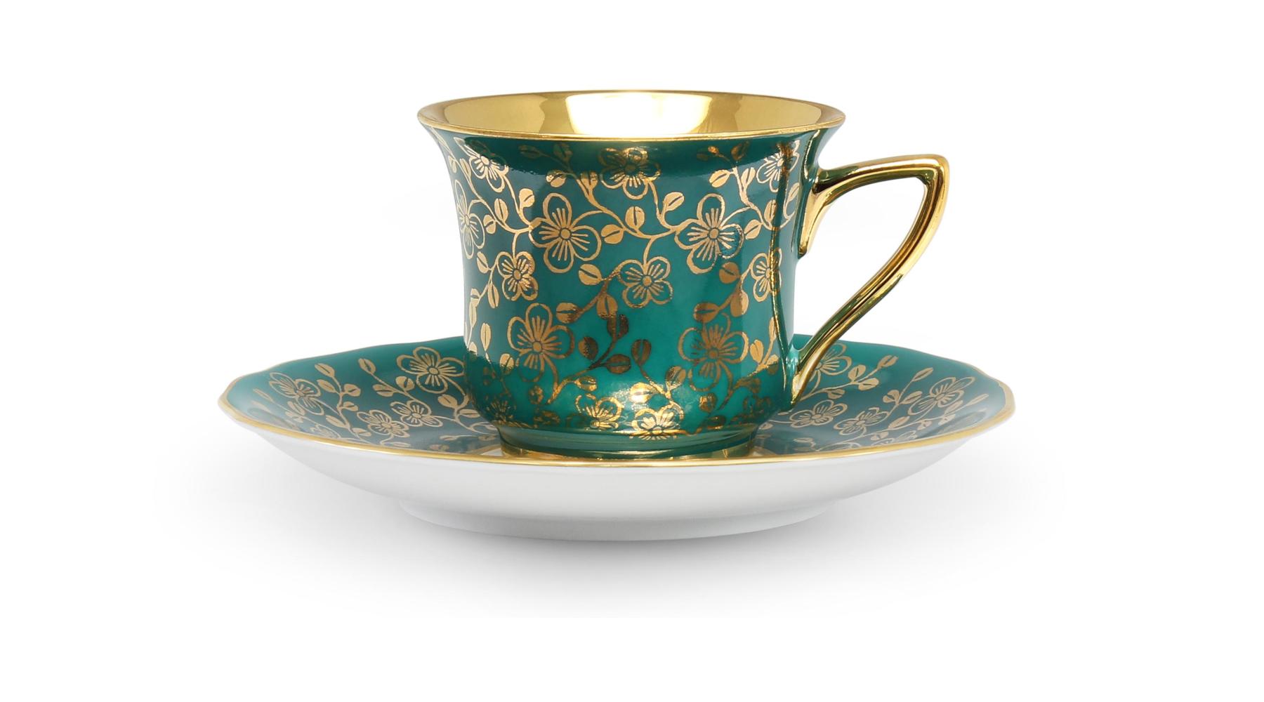 Šálek vysoký s podšálkem 10 cl  - dekor 341 "Windsor"